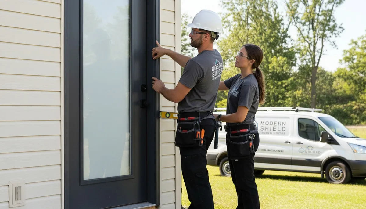 Professional door installation with durable vinyl siding in Nashville, TN home exterior