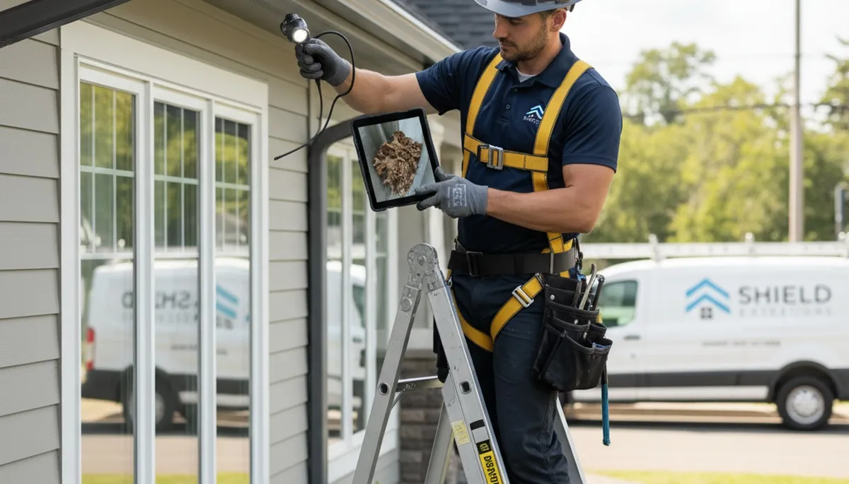 Gutter inspection service in Nashville, TN by Next Level Exteriors to assess home water damage risks