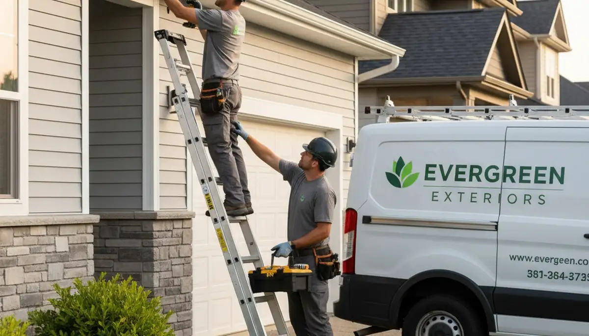 Nashville, TN gutter repair on vinyl siding home by Next Level Exteriors