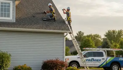 Roof inspection expert assessing residential shingles in Nashville, TN for storm and moisture damage