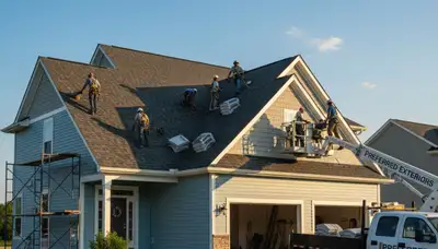 Vinyl siding installation on a Nashville, TN home by Next Level Exteriors for durable exterior protection