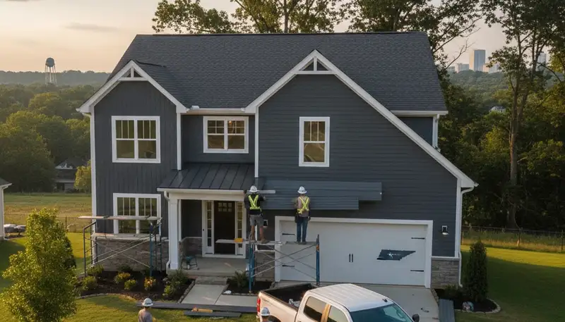 Professional vinyl siding installation on home exterior in Nashville, TN