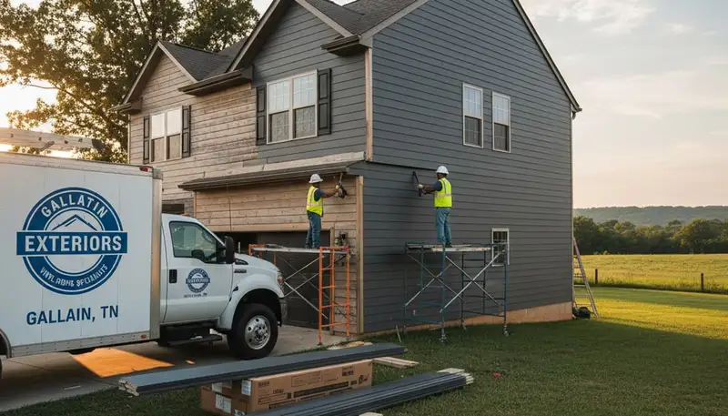 Professional vinyl siding installation on home exterior in Nashville, TN