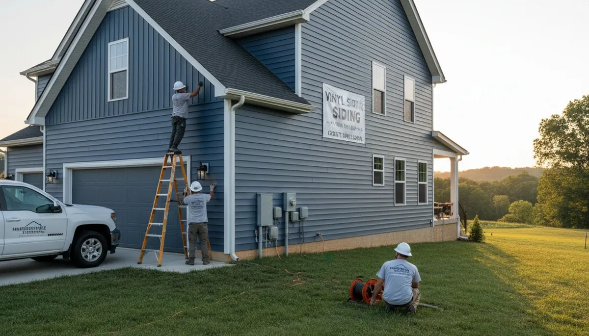 Vinyl siding installation in Nashville, TN for a home exterior by local siding contractors