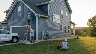 Vinyl siding installation in Nashville, TN for a home exterior by local siding contractors