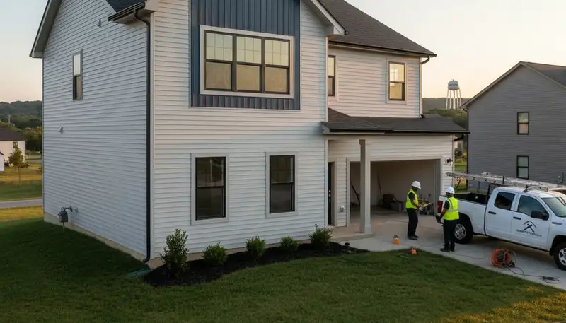 Professional vinyl siding installation on home exterior in Nashville, TN