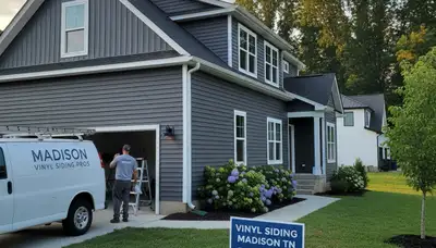 Professional vinyl siding installation on home exterior in Nashville, TN