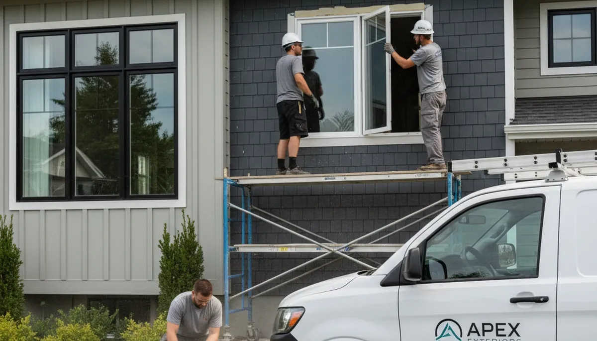 Professional window installation and vinyl siding upgrade in Nashville, TN home exterior