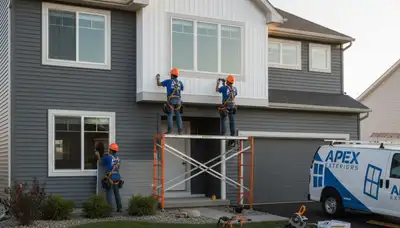 Technician performing window repair and vinyl siding service in Nashville, TN